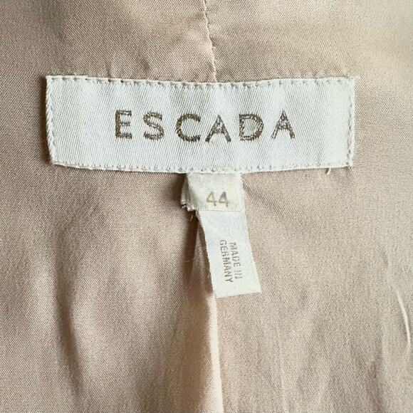 Escada Pant Suit Logo Buttons Size 44 (Large) Lightweight Cream Tan - Picture 4 of 12